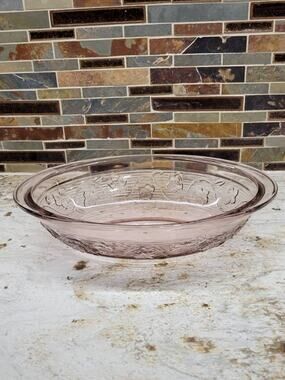 VTG Anchor Hocking Avalon Amethyst Purple Glass Oval Casserole Dish Baking Bowl